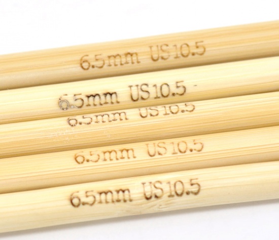 Image de (US10.5 6.5mm) Aiguilles à Tricoter Double Point en Bambou Couleur Naturelle 13cm Long, 1 Kit ( 5 Pcs/Kit)