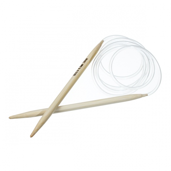 Picture of (US10.5 6.5mm) Bamboo Circular Knitting Needles Natural 120cm(47 2/8") long, 1 Pair