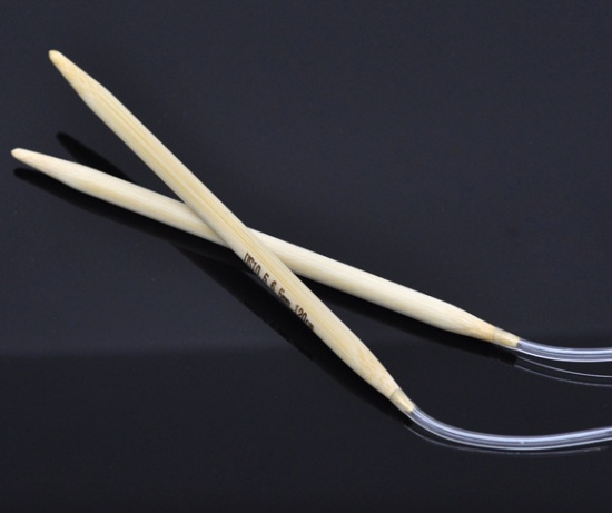 Picture of (US10.5 6.5mm) Bamboo Circular Knitting Needles Natural 120cm(47 2/8") long, 1 Pair