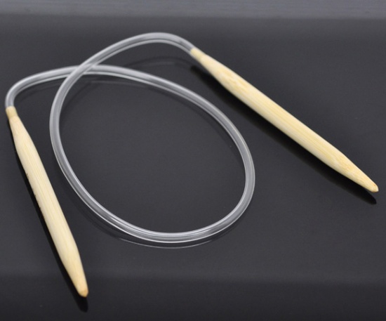 (US10.5 6.5mm) 竹 輪 編み針 ナチュラル 40cm 長さ、 1 筋 の画像