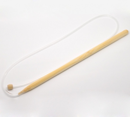 Immagine di 10mm Bambù Gancio di CrochetFerri da Maglia Naturale 85cm 60cm, 1 Pz