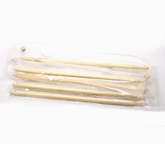 Immagine di 8mm Bambù Gancio di CrochetFerri da Maglia Naturale 85cm 60cm, 1 Pz