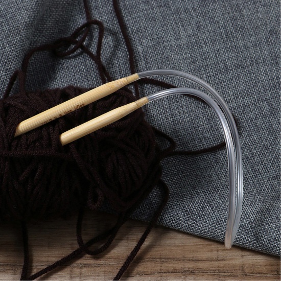 Picture of (US10.5 6.5mm) Bamboo Circular Knitting Needles Natural 50cm(19 5/8") long, 1 Pair