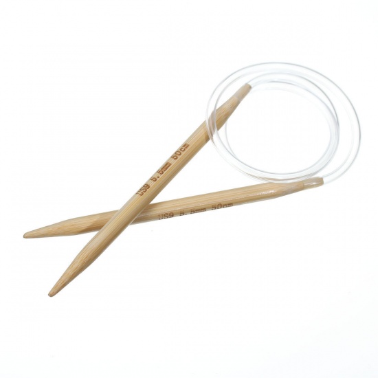 Immagine di 6.5mm Bambù Gancio di CrochetFerri da Maglia Naturale 85cm 60cm, 1 Pz