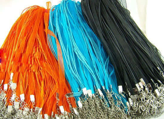 Picture of Organza Ribbon Necklace At Random Mixed 43.2cm(17") long, 20 PCs