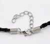 Picture of Faux Leather Braided Cord Necklace At Random Mixed 43.2cm(17") long, 20 PCs