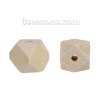 Picture of Natural Hinoki Wood Spacer Beads Square Faceted 14mm x 14mm, Hole: Approx 3.5mm, 20 PCs