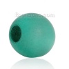Immagine di Legno di Hinoki Separatori Perline Tondo Verde Blu Circa: 25mm Dia, Foro: Circa 10mm - 9mm, 20 Pz