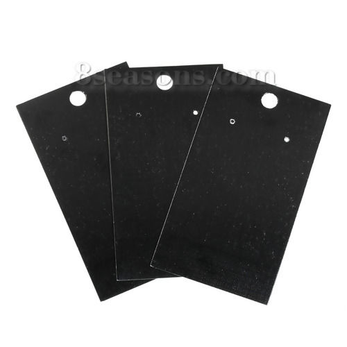 紙 ジュエリーディスプレイカード 長方形 黒 90mm x 50mm、 50 枚 の画像