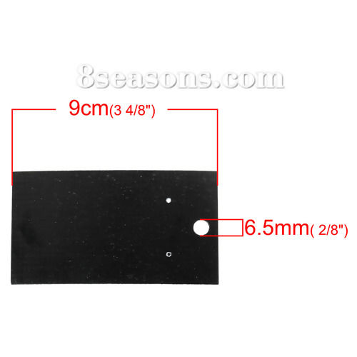 Picture of Paper Jewelry Display Card Rectangle Black 90mm(3 4/8") x 50mm(2"), 50 Sheets