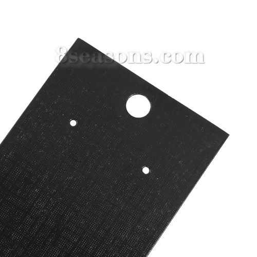 Picture of Paper Jewelry Display Card Rectangle Black 90mm(3 4/8") x 50mm(2"), 50 Sheets