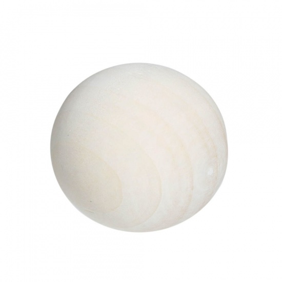 Picture of Natural Hinoki Wood Spacer Beads Round About 40mm Dia, Hole: Approx No Hole, 5 PCs