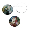Picture of Glass Dome Seals Cabochon Round Flatback At Random Mixed Christmas Santa Claus Pattern Transparent 25mm(1") Dia, 10 PCs