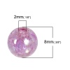 Изображение Бусины Акриловые, Cфера, цвет: Розовый Разноцветный, Льдинка 8мм диаметр, 2мм, 200 ШТ