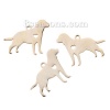 Picture of 1 Piece 304 Stainless Steel Pet Silhouette Blank Stamping Tags Charms Labrador Retriever Dog Heart Gold Plated Double-sided Polishing 29mm x 24mm