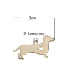 Picture of 1 Piece 304 Stainless Steel Pet Silhouette Blank Stamping Tags Charms Labrador Retriever Dog Heart Gold Plated Double-sided Polishing 29mm x 24mm