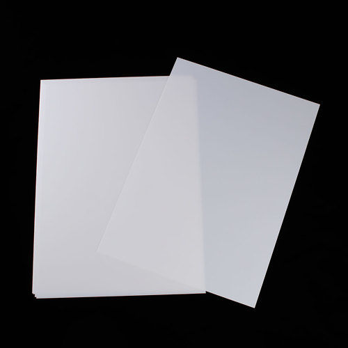 ABS シュリンクプラスチックシート 長方形 白 印刷可能 30cm x 21cm、 1 枚 の画像
