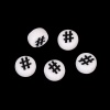 Immagine di Acrilato Separatori Perline Tondo Bianco Lettere Disegno " # " Circa 7mm Dia, Foro: Circa 1.4mm, 300 Pz