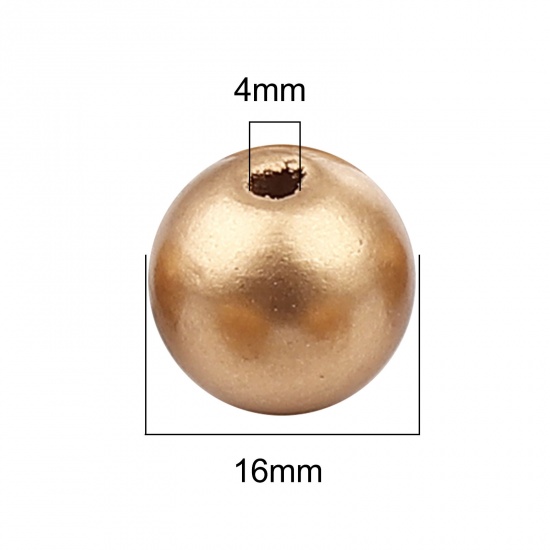 Bild von Hinoki Holz Zwischenperlen Spacer Perlen Rund Golden ca 16mm D Loch:ca 4mm 50 Stück