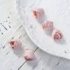 Picture of Fabric Flower For DIY Jewelry Craft Rose Flower Pink 8mm( 3/8") x 8mm( 3/8"), 5 PCs