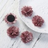 Picture of Fabric Flower For DIY Jewelry Craft Chrysanthemum Flower Light Coffee 35mm(1 3/8") x 35mm(1 3/8"), 5 PCs