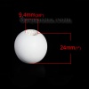 Изображение Древесина Хиноки Бусины Круглые, Белый 24мм диаметр, Отверстие: около 9,4 мм, 20 ШТ