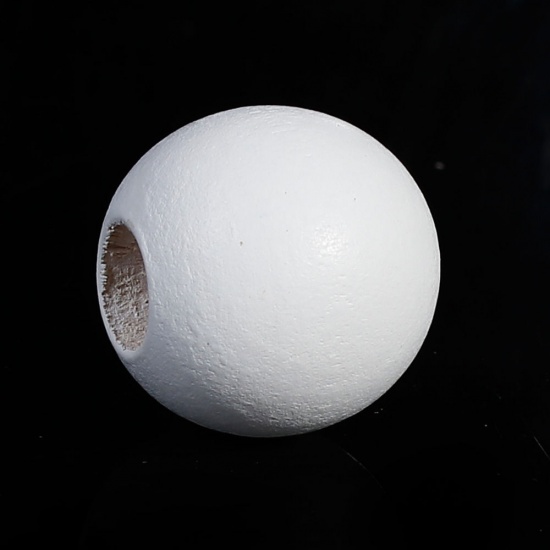 Bild von Hinoki Holz Zwischenperlen Spacer Perlen Rund Dunkelblau ca. 24mm D., Loch:ca. 9.4mm, 20 Stück