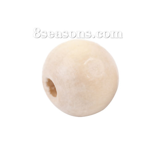 Picture of Natural Hinoki Wood Spacer Beads Round About 10mm Dia, Hole: Approx 2.4mm, 200 PCs