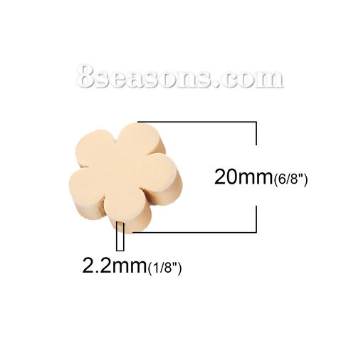 Picture of Natural Wood Spacer Beads Flower 20mm x 20mm, Hole: Approx 2.2mm, 50 PCs