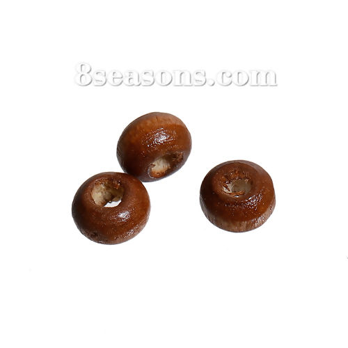 Picture of Hinoki Wood Spacer Beads Round Brown About 4mm Dia, Hole: Approx 1.3mm, 3000 PCs