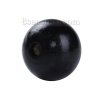 Image de Perles en Bois de Cyprès Rond Noir Laqué 20mm Dia, Taille de Trou 4.1mm, 30 Pcs