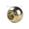 Image de Perles à Gros Trou au Style Européen en CCB Plastique Rond Or Env. 10mm Dia, Tailles de Trous: 4.7mm, 200 Pcs