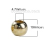 CCB プラスチック ヨーロピアンスタイル 大穴ビーズ 円形 ゴールデン 約 10mm直径、 穴：約 4.7mm、 200 個 の画像