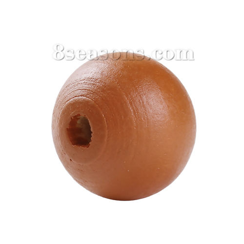 Bild von Hinoki Holz Zwischenperlen Spacer Perlen Rund Orangerot ca. 20mm D., Loch:ca. 3.7mm, 50 Stück