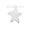 Imagen de Acero Inoxidable Colgantes Charms Estrella de mar Tono de Plata Puede Tallar Llana Un Lado 29mm x 25mm, 3 Unidades