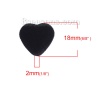 Image de Perles en Acrylique Cœur Noir Flocage 17mm x 17mm, Taille de Trou: 2mm, 20 Pcs