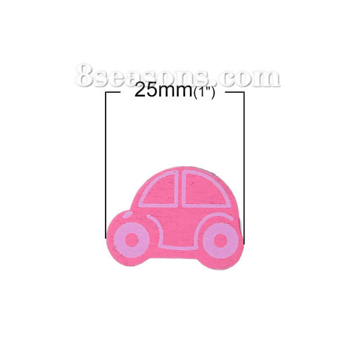Picture of Wood Spacer Beads Car At Random Mixed 25mm x 19mm, Hole: Approx 1.9mm, 50 PCs
