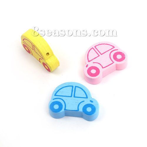 Picture of Wood Spacer Beads Car At Random Mixed 25mm x 19mm, Hole: Approx 1.9mm, 50 PCs