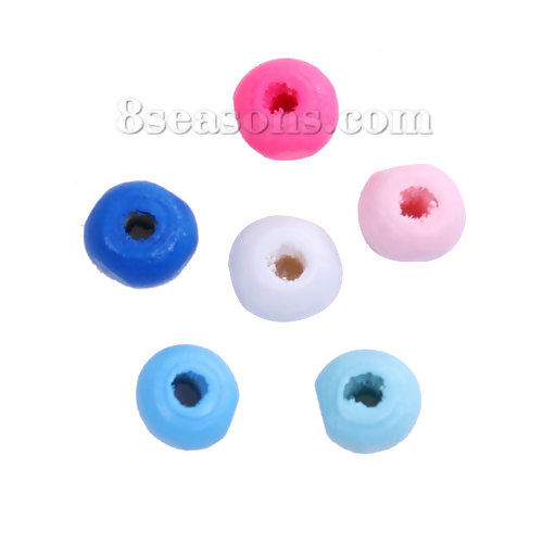 Picture of Wood Spacer Beads Round At Random Mixed About 10mm Dia, Hole: Approx 3.1mm, 1000 PCs