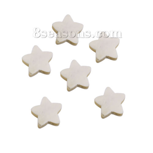 Picture of Natural Wood Spacer Beads Pentagram Star 20mm x 19mm, Hole: Approx 2.1mm, 100 PCs