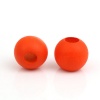 Immagine di Legno di Hinoki Separatori Perline Palla Rosso Arancione Circa: 25mm - 24mm Dia., Foro: Circa 9mm, 20 Pz