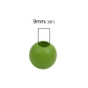 Immagine di Legno di Hinoki Separatori Perline Palla Verde Circa: 25mm - 24mm Dia., Foro: Circa 9mm, 20 Pz