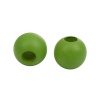 Изображение Древесина Хиноки Бусины Cфера, Зеленый 25мм - 24мм диаметр, Размер Поры: 9мм, 20 ШТ