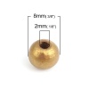 Изображение Древесина Хиноки Бусины Круглые, Золотой 8мм диаметр, 2мм, 500 ШТ