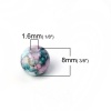 Image de Perles en Acrylique Rond Couleur au Hasard Lavis 8mm Dia, Taille de Trou: 1.6mm, 300 Pcs