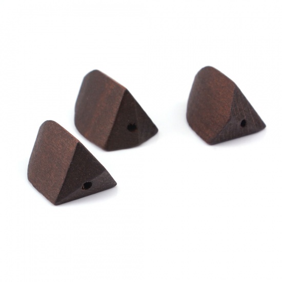 Picture of Wood Spacer Beads Irregular Red Faceted 32mm x 20mm, Hole: Approx 2.9mm, 5 PCs