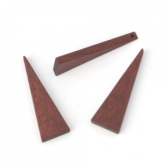Picture of Wood Spacer Beads Triangle Gray 41mm x 14mm, Hole: Approx 1.2mm, 30 PCs
