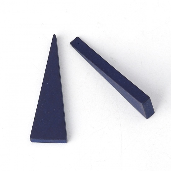 Picture of Wood Spacer Beads Triangle Blue Violet 41mm x 14mm, Hole: Approx 1.2mm, 30 PCs