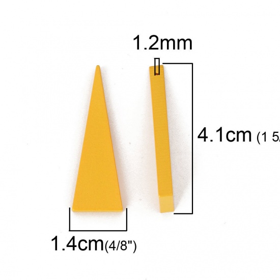 Picture of Wood Spacer Beads Triangle Yellow 41mm x 14mm, Hole: Approx 1.2mm, 30 PCs