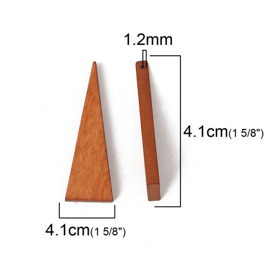 Picture of Wood Spacer Beads Triangle Brown 41mm x 14mm, Hole: Approx 1.2mm, 30 PCs